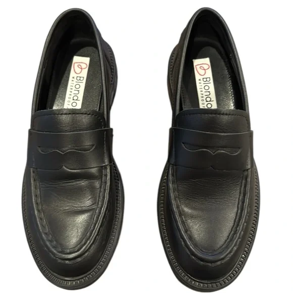 Blondo Black Leather Loafers - Picture 3 of 12